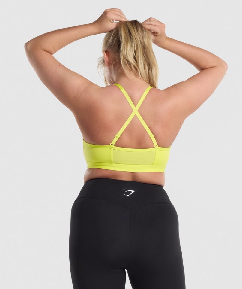 Women's Gymshark Ruched Sports Bra Yellow | CA N17D08